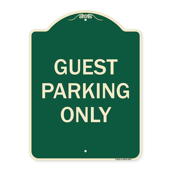 Signmission Designer Series-Guest Parking Only, Green Heavy-Gauge Aluminum, 24" x 18", G-1824-9972 A-DES-G-1824-9972 - main